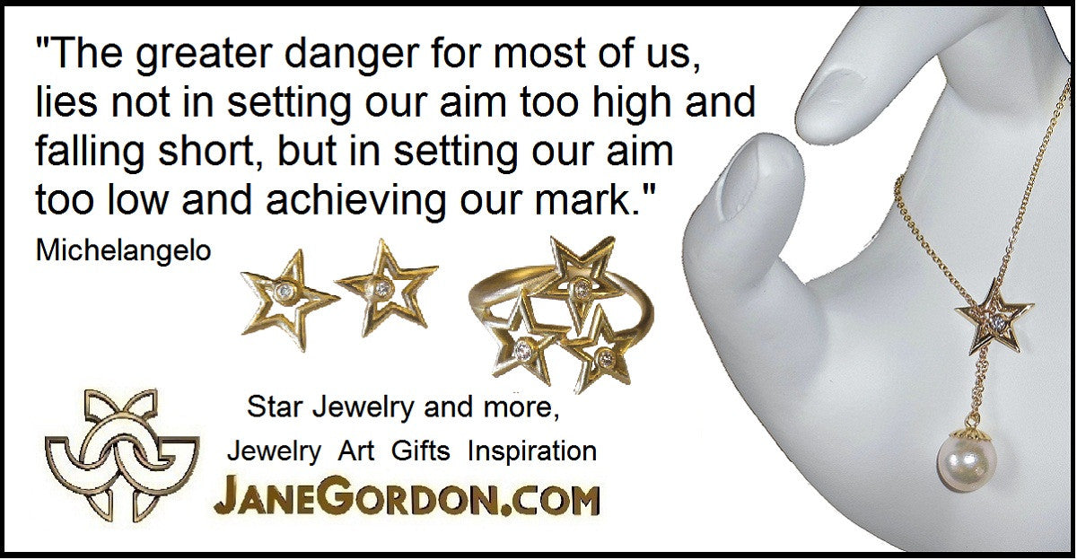 Star Earrings-Solid Stars-14K with black diamonds or semi-precious-2