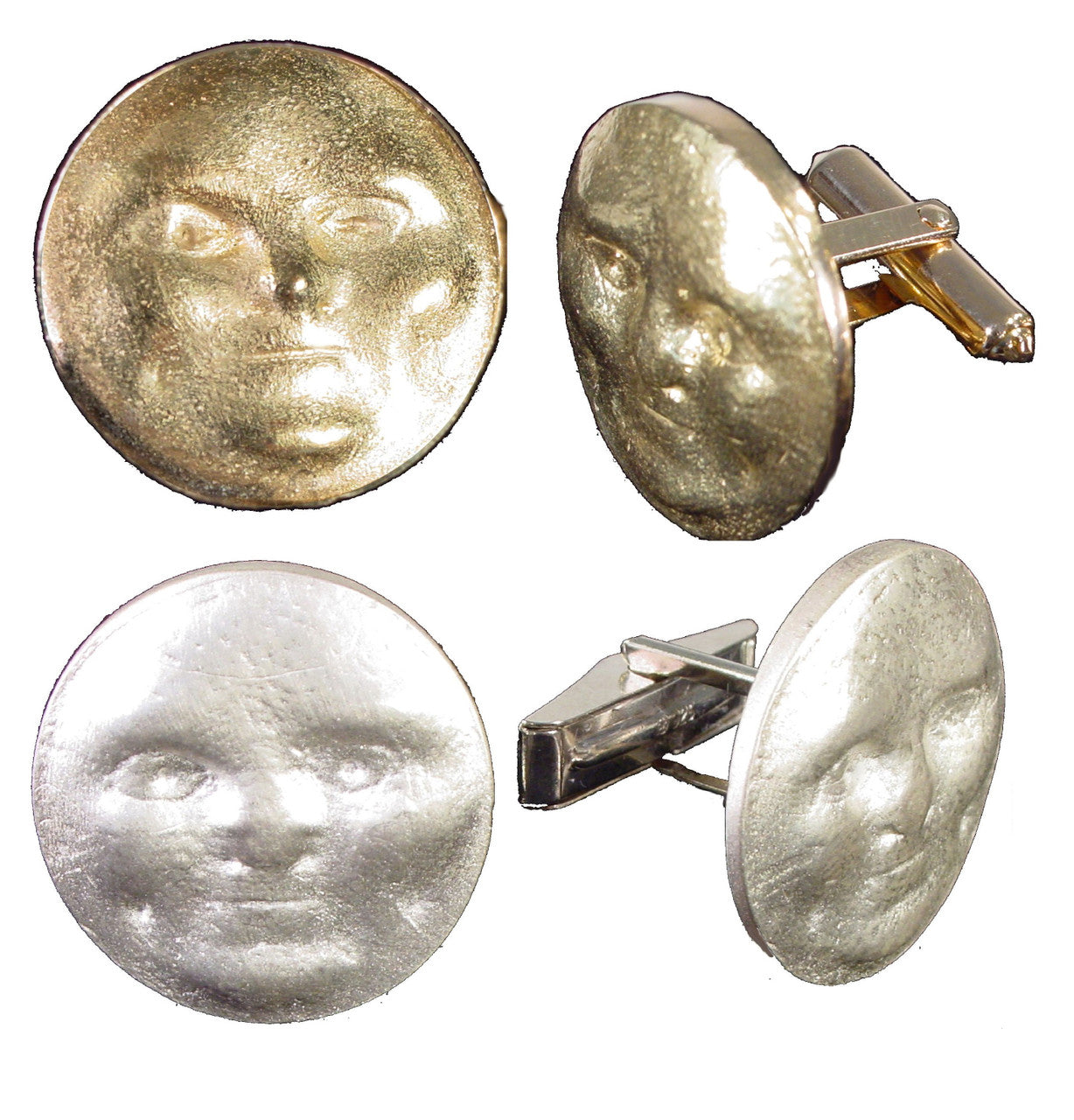 Someone to Watch Over Me-Face Earrings Diamond Eyes-14K gold. Dime size