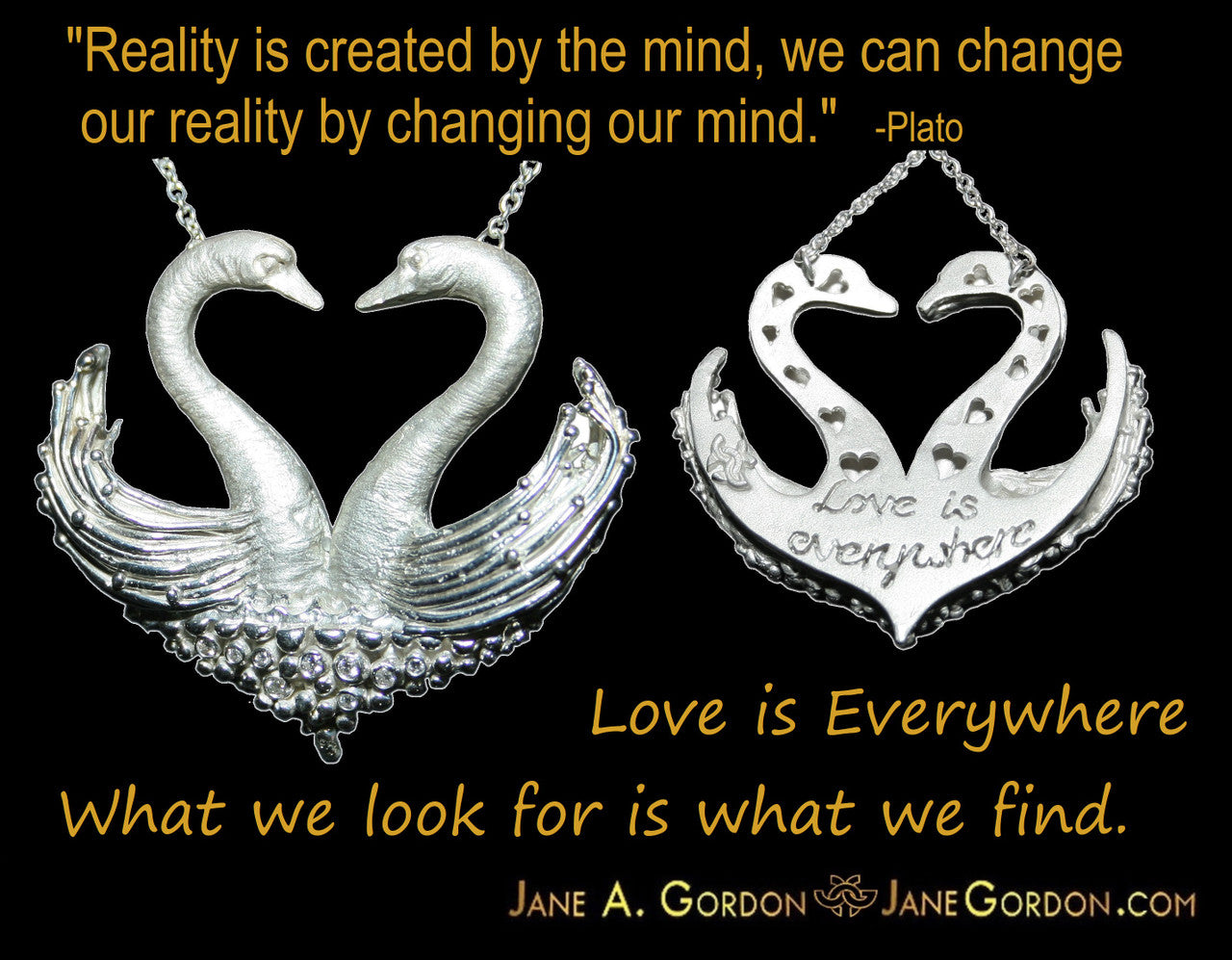 Dancing Couple Heart Necklace: Love is Everywhere. Diamonds in 18K Gold in Sterling Silver Heart-12