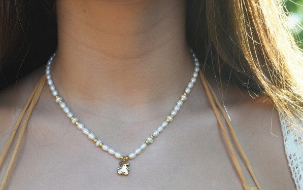 Pearls for Little Girls- Puppy Pendant on Freshwater Pearls from China-5