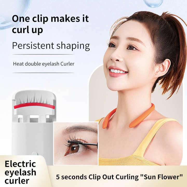 NNEDSZ White Electric Heated Eyelash Curler, Portable Rechargeable Lash Curler, Long-Lasting Eyelash Curling Tool