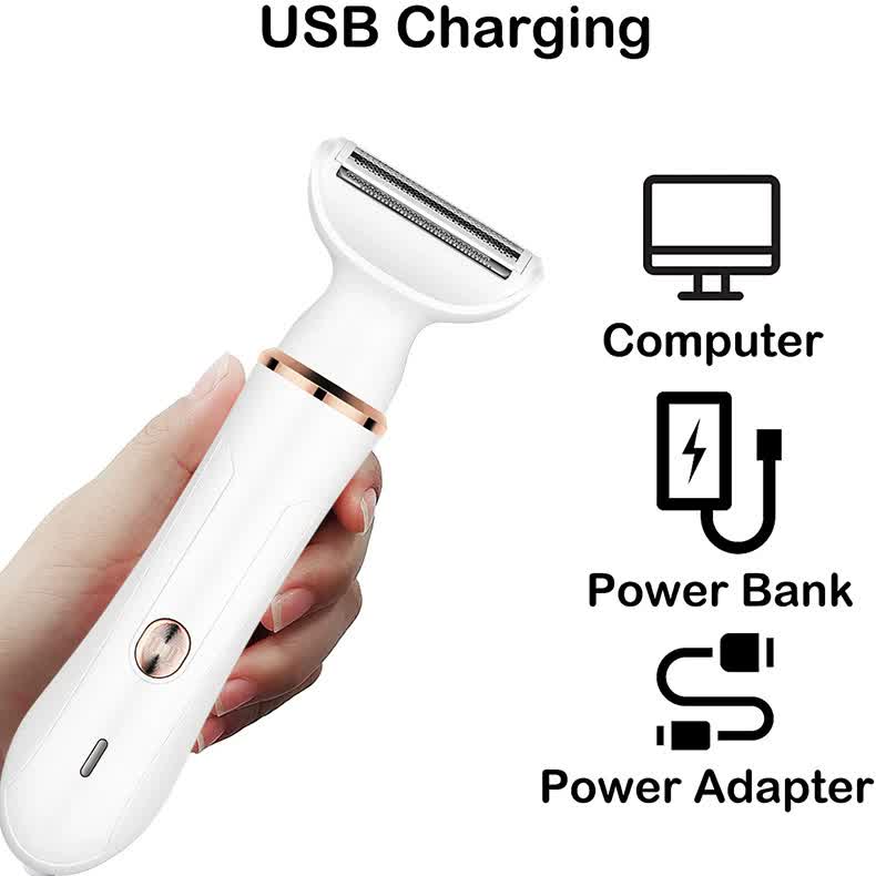 NNEDSZ 4-in-1 Electric Lady Shaver Kit - Rechargeable and Portable Grooming Solution