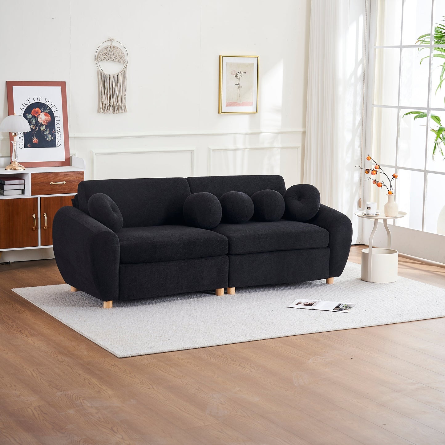 Modern Sofa for Living Room, 84' Green Chenille Sofa Couch, Sectional Love Seat Couch, Upholstered Sofa for Apatment Bedroom Home Office