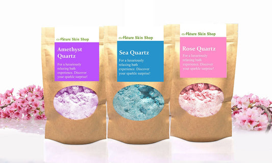 Amethyst Quartz Foaming Bath Soak. Hidden Surprise Bracelet Inside