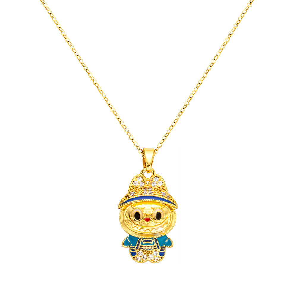 bts x Labubu Bejeweled Pendant Necklace