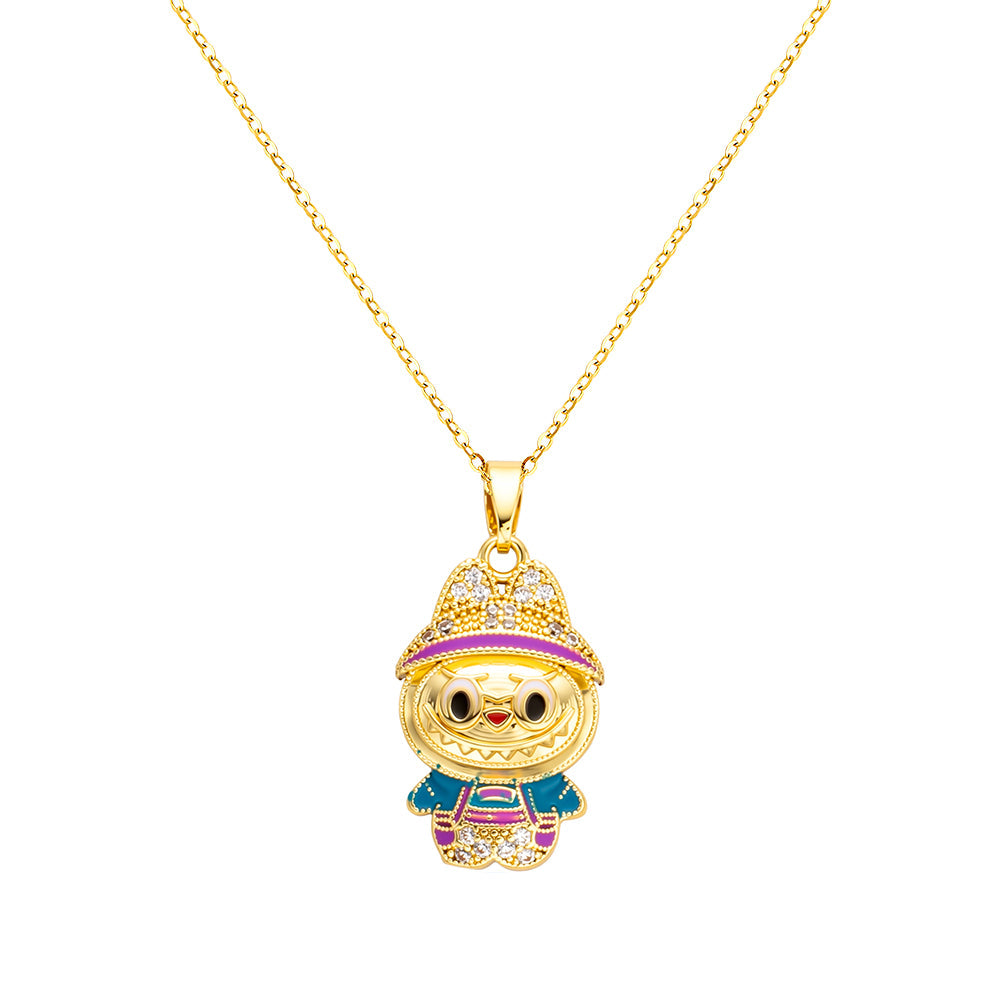 bts x Labubu Bejeweled Pendant Necklace