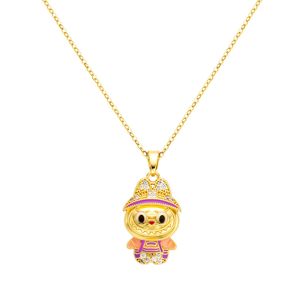 bts x Labubu Bejeweled Pendant Necklace