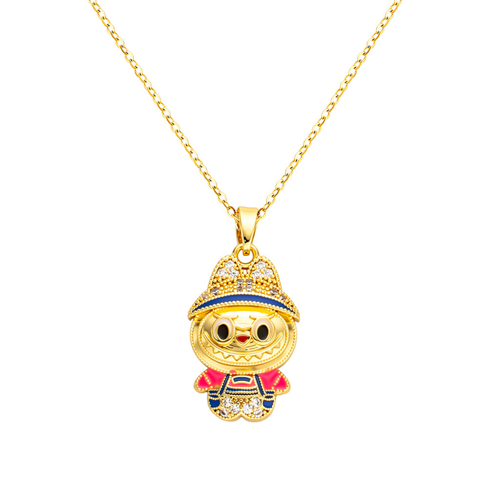 bts x Labubu Bejeweled Pendant Necklace