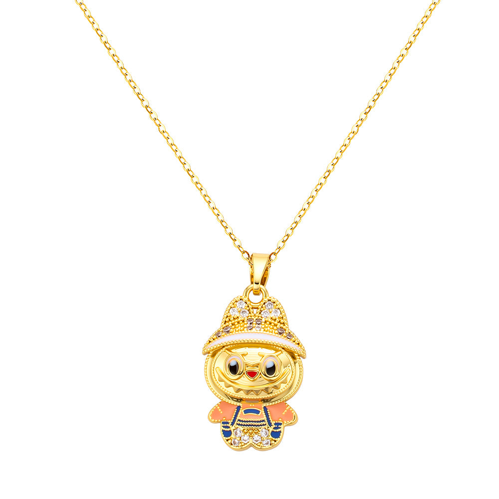 bts x Labubu Bejeweled Pendant Necklace