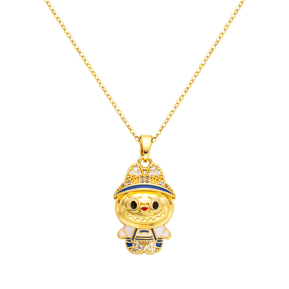 bts x Labubu Bejeweled Pendant Necklace