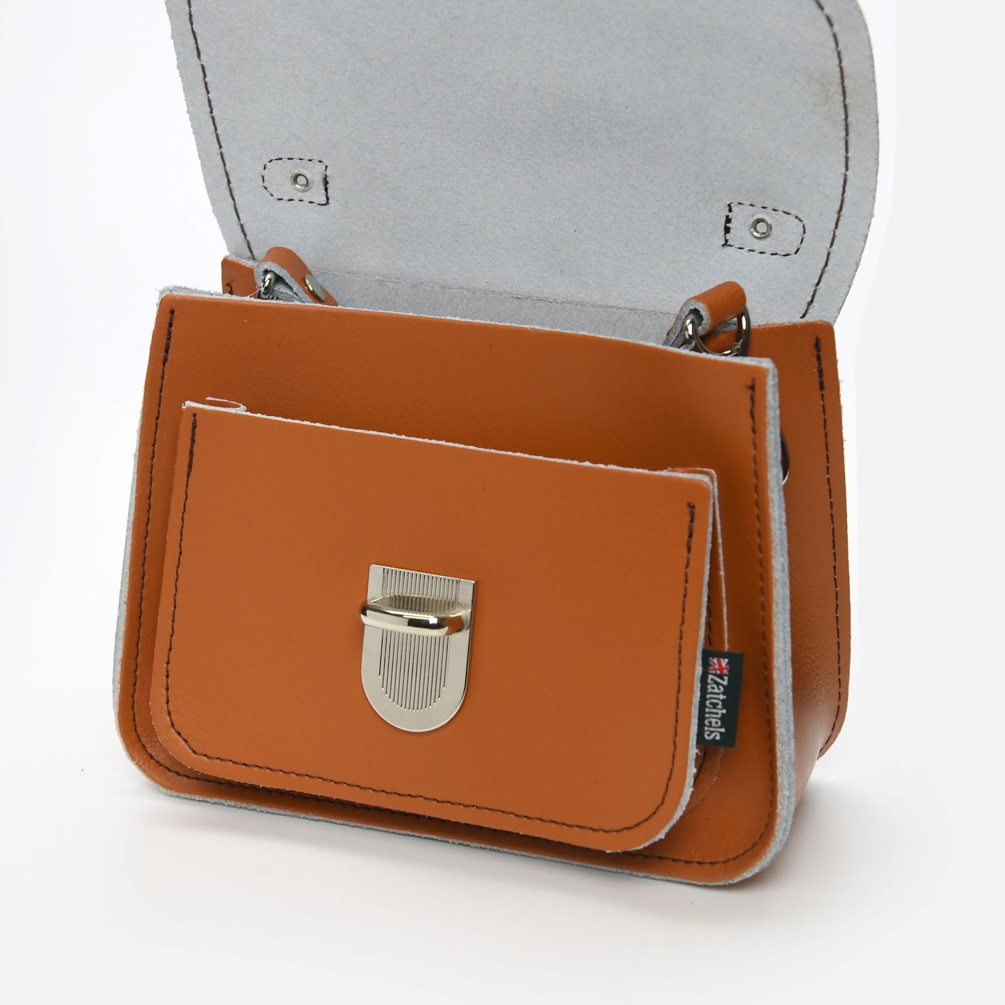 Luna Handmade Leather Bag - Burnt Orange-2