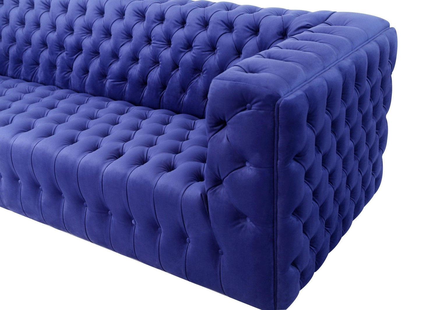Canvello Blue Velvet Tufted Sofa