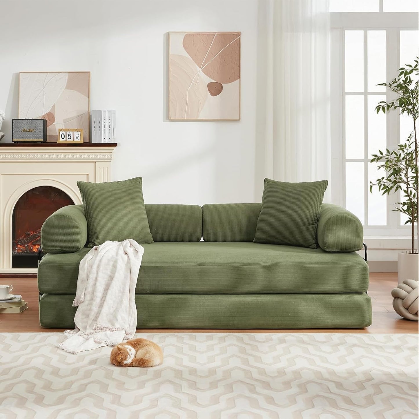 Convertible Folding Sofa Bed with Removable Backrest