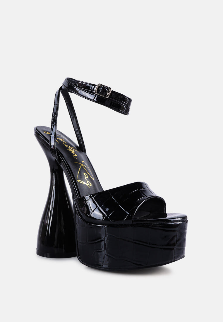 Drop Dead Patent Croc Ultra High Platform