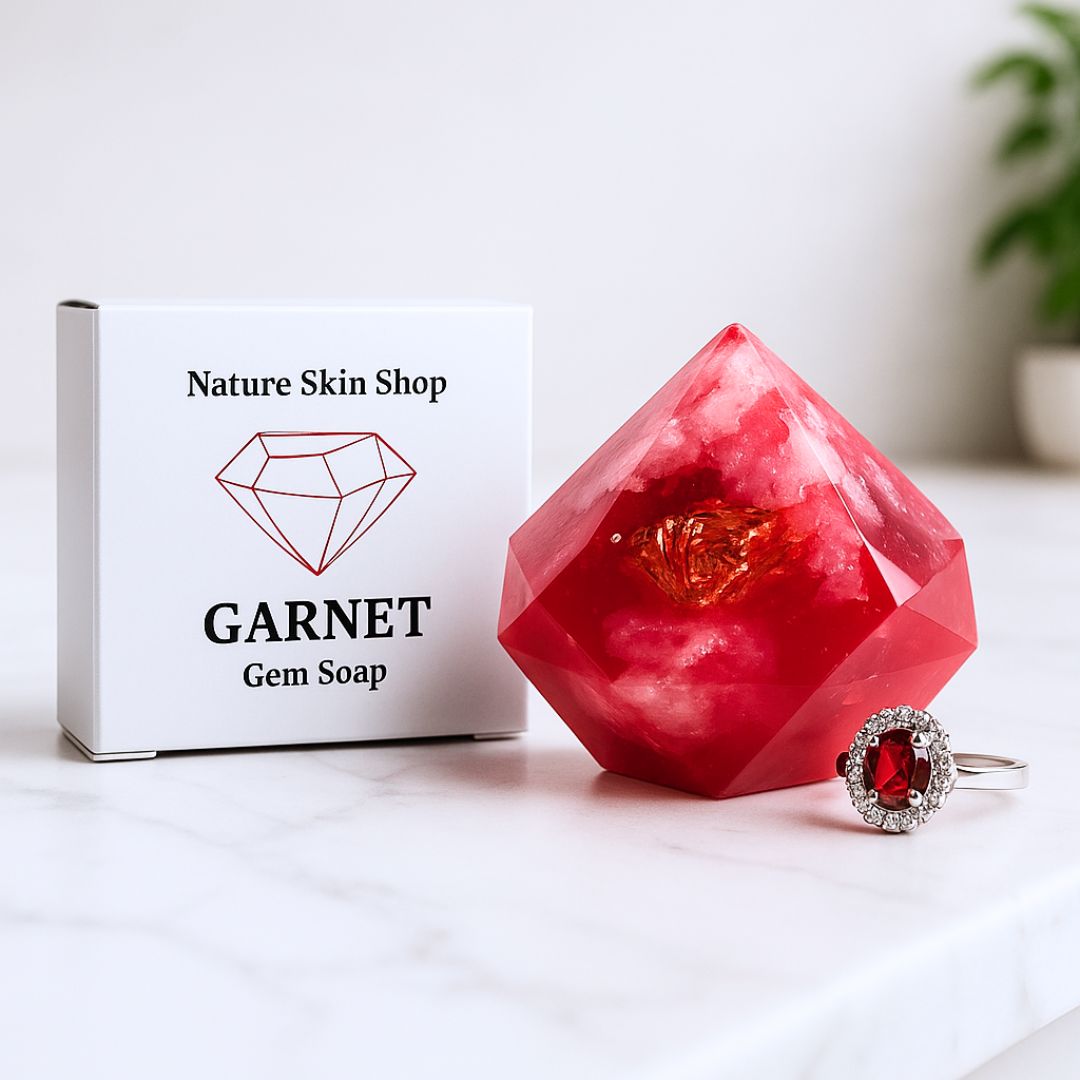 Garnet Gem Soap with Hidden Silver Ring