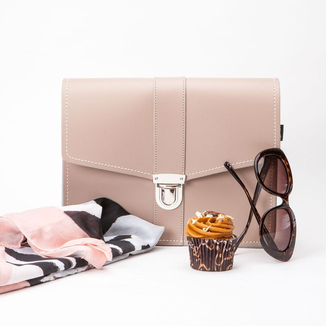 Leather Shoulder Bag - Iced Coffee
