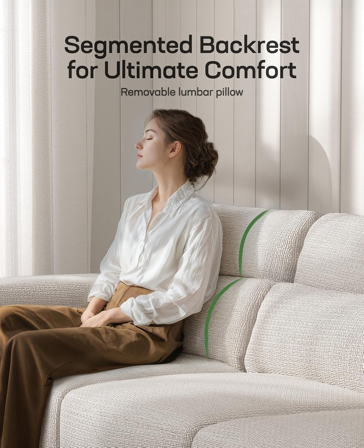 Modern 89 Inch Sofa with Deep Seats and Removable Covers