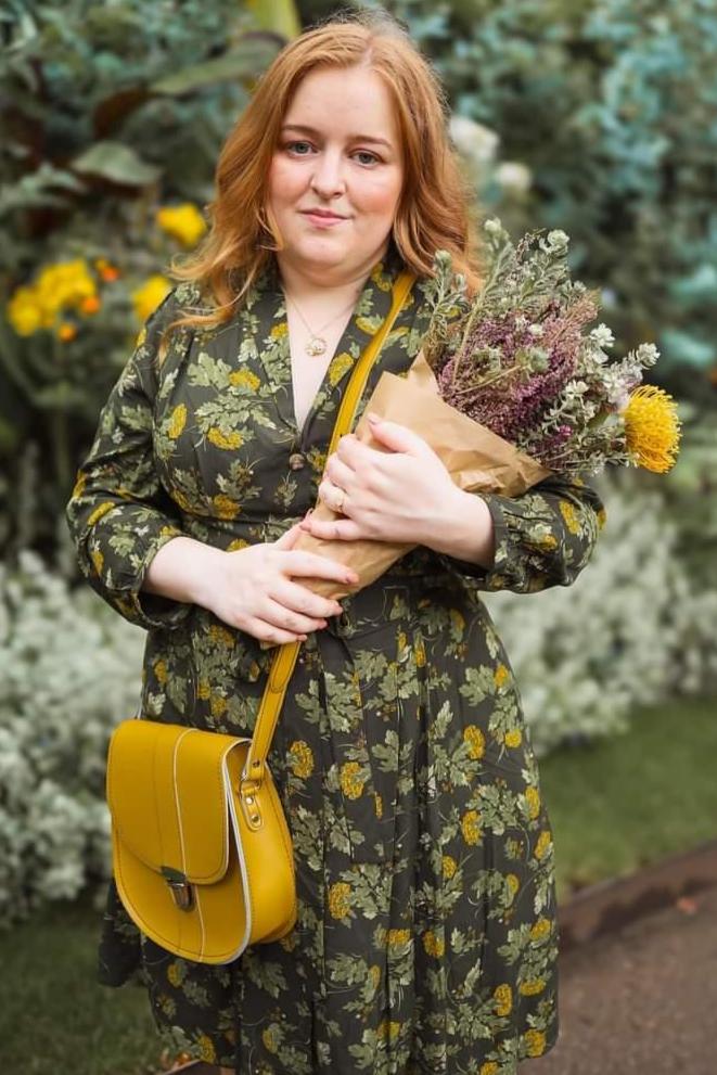 Handmade Leather Pushlock Saddle Bag - Yellow Ochre-2