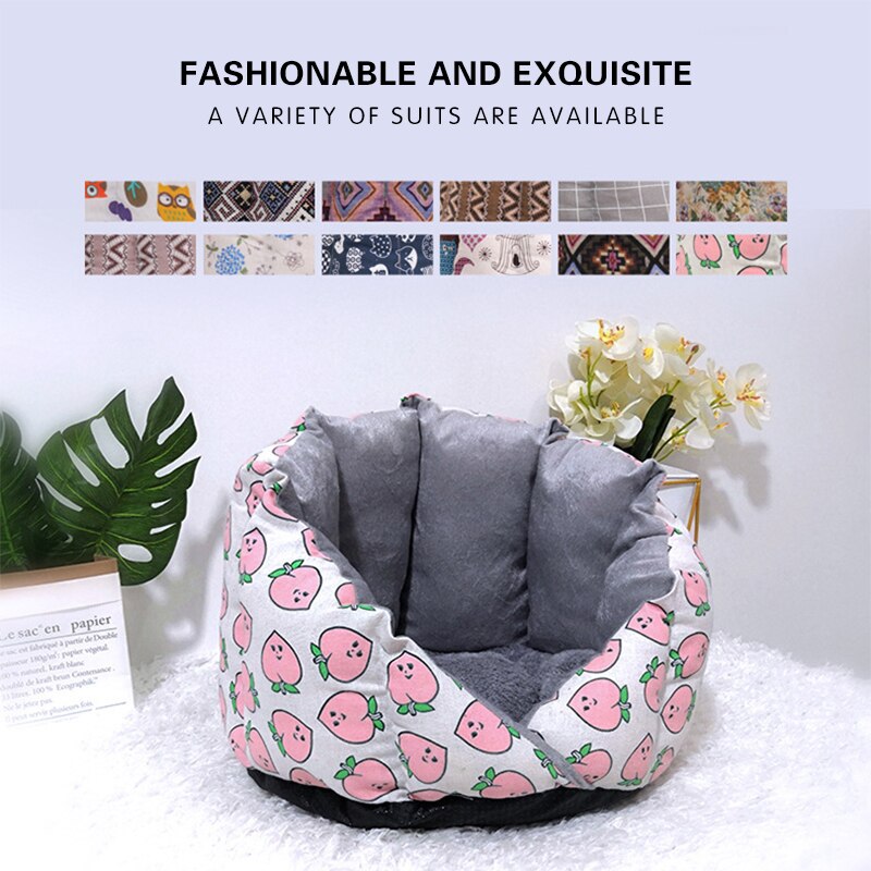 Non-Slip Cat Bed Winter Warm Pet House Cave Soft Comfortable Kennel Kitten Sofa Short Plush Pet Cushion for Small Medium Dogs