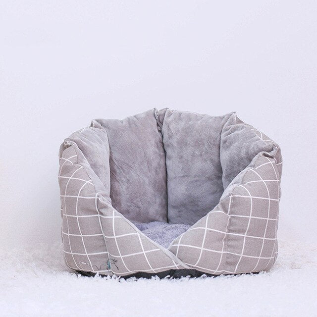 Non-Slip Cat Bed Winter Warm Pet House Cave Soft Comfortable Kennel Kitten Sofa Short Plush Pet Cushion for Small Medium Dogs