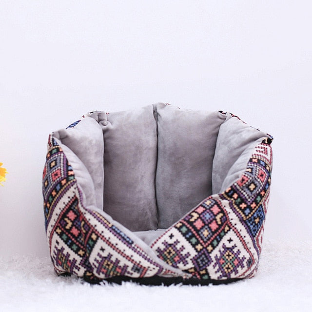 Non-Slip Cat Bed Winter Warm Pet House Cave Soft Comfortable Kennel Kitten Sofa Short Plush Pet Cushion for Small Medium Dogs