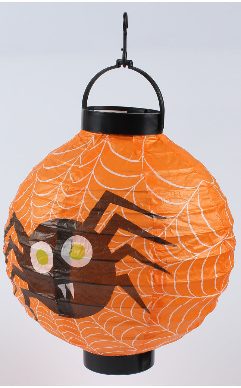 Halloween Handheld Halloween Pumpkin Paper Lantern Hanging Light-Up Pendant 4 pieces set
