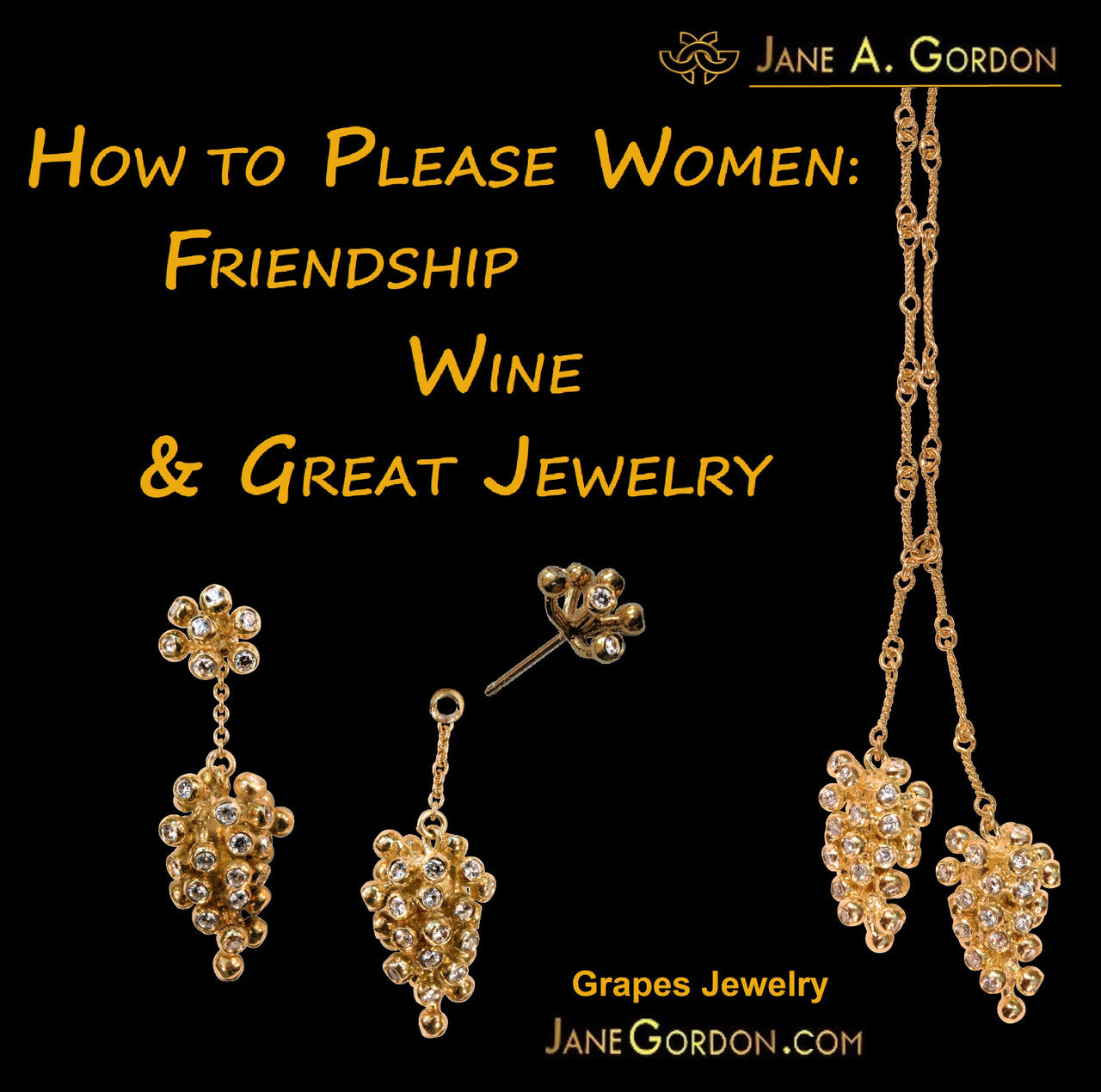 Grapes Drop Earrings: Sterling Silver with Diamonds and Plate Options-15