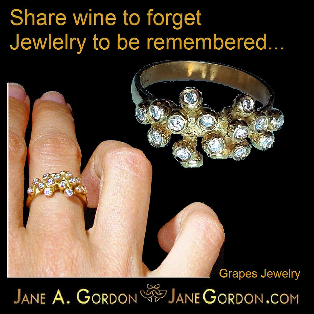 Grapes Drop Earrings: Sterling Silver with Diamonds and Plate Options-11