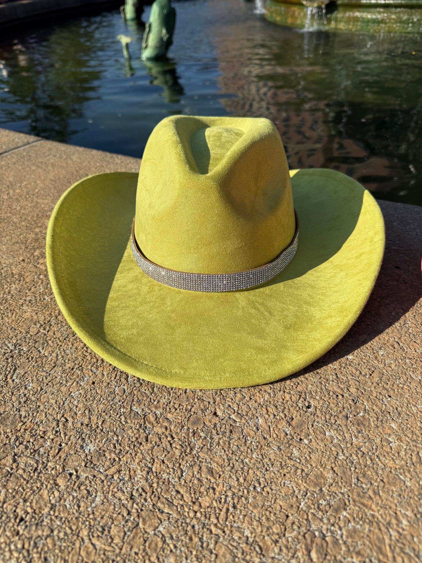 Vegan Suede Cowboy Hat, Hat with diamon Accessory, Hat for Burning, Cowboy Hat, Rancher Hat, Hat for customization-3