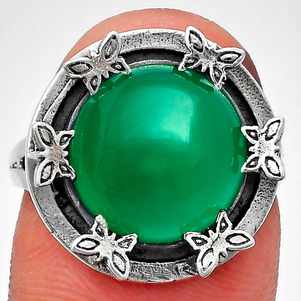 Premium Quality Natural Green Onyx Ring size-9.5 R-1716 21-ER10277