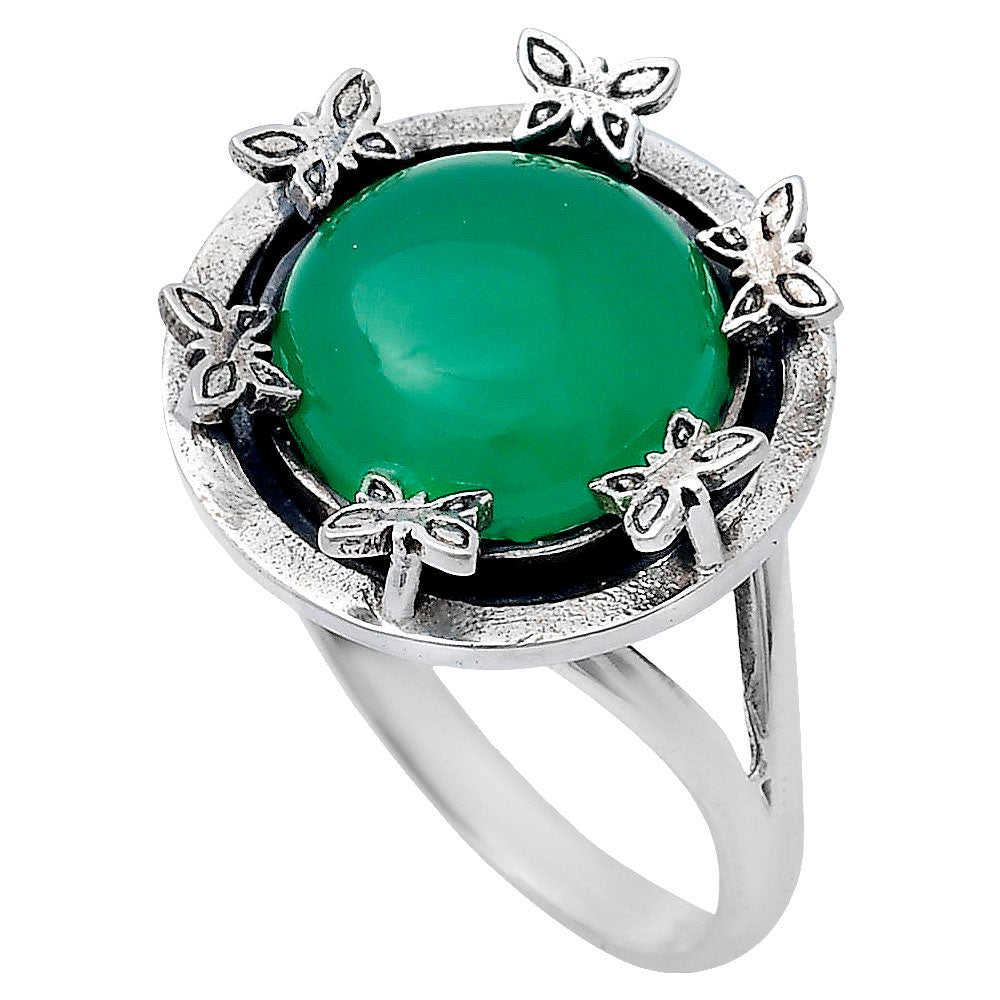 Premium Quality Natural Green Onyx Ring size-9.5 R-1716 21-ER10277