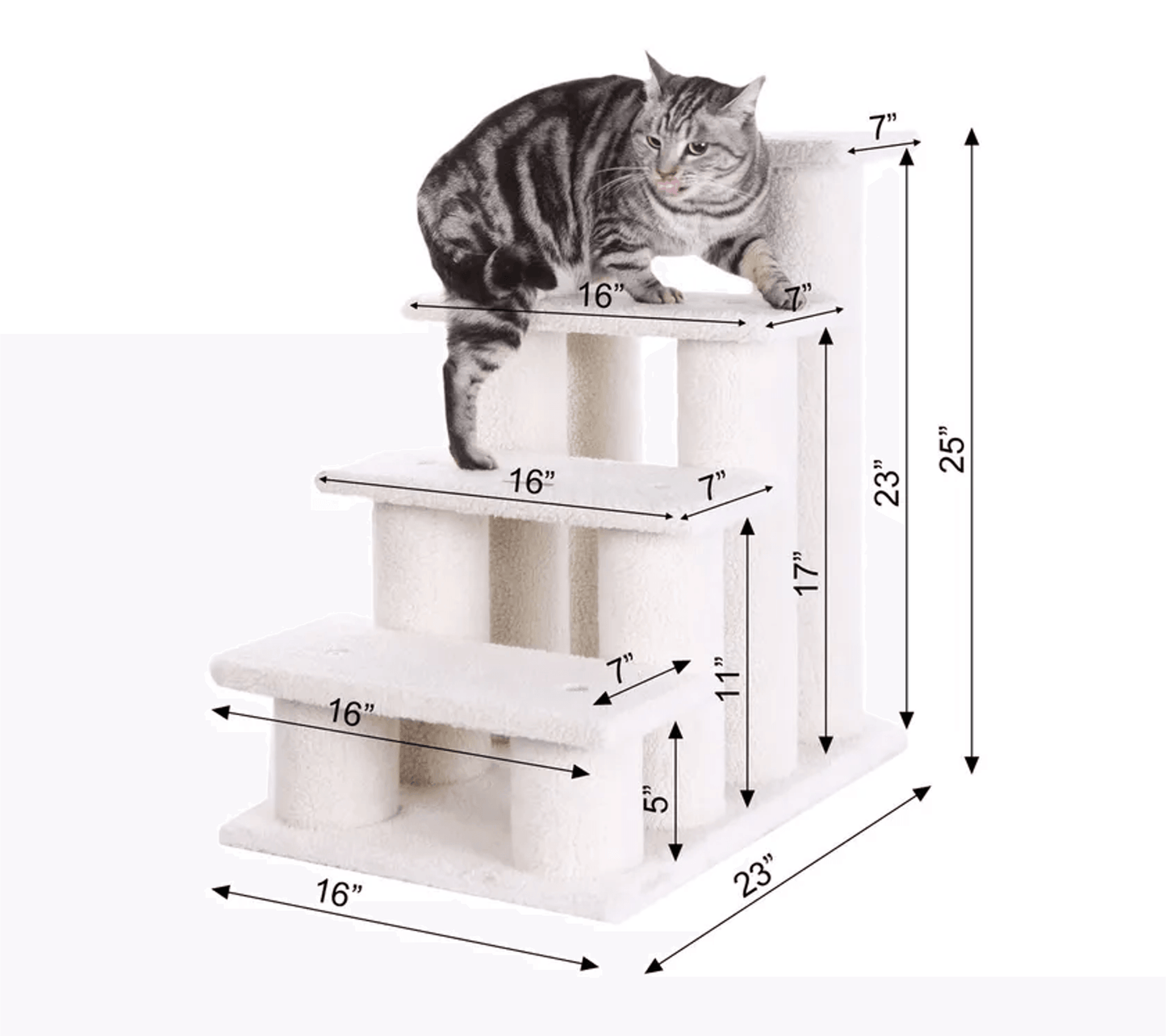 Elegant Real Wood 4-Step Pet Ramp for Dogs and Cats