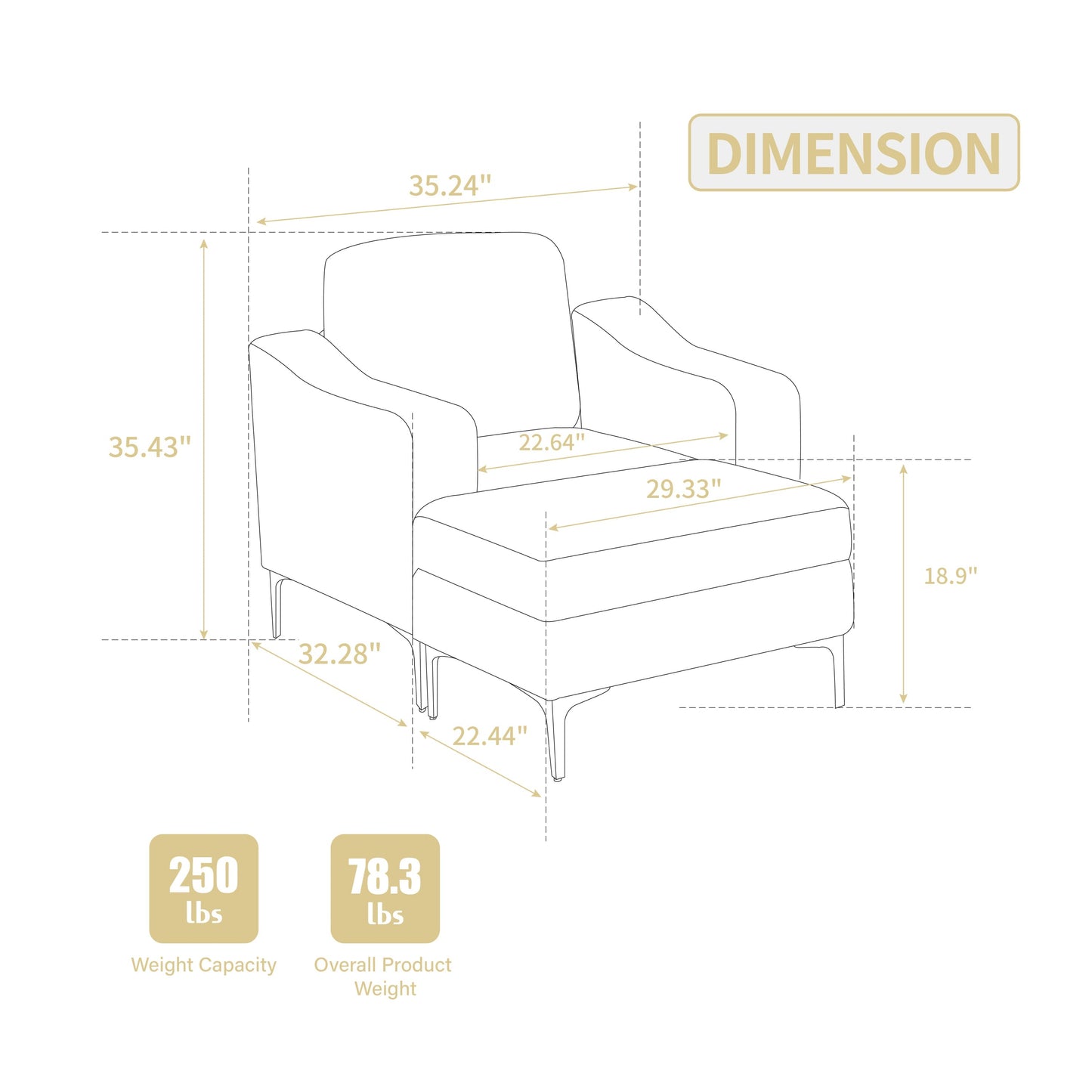 Convertible Sectional Corduroy Sofa with Storage Ottoman,Modular Sectional Sofa,Beige