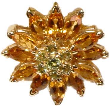 Colorful Daisy Ring-Sterling Silver & Semi-Precious Gemstones (any stone available)-10