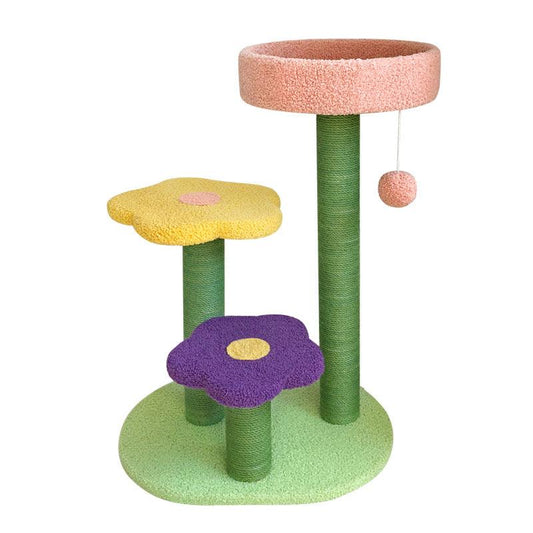 Stylish Cat Haven: Premium Sisal Cat Tower With Cozy Lambswool