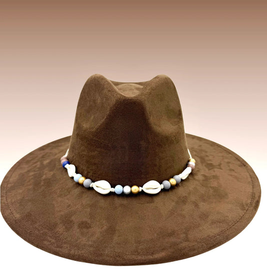 Shelled Suede Fedora Hat