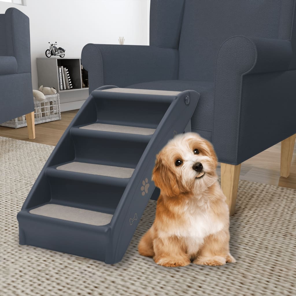 vidaXL Dog Stairs Foldable Dog Ramp Pet Stairs for High Bed Couch Car