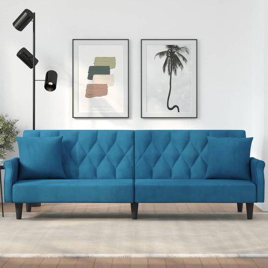 vidaXL Sleeper Sofa with Armrests Velvet Couch Sofa Bed Recliner Loveseat
