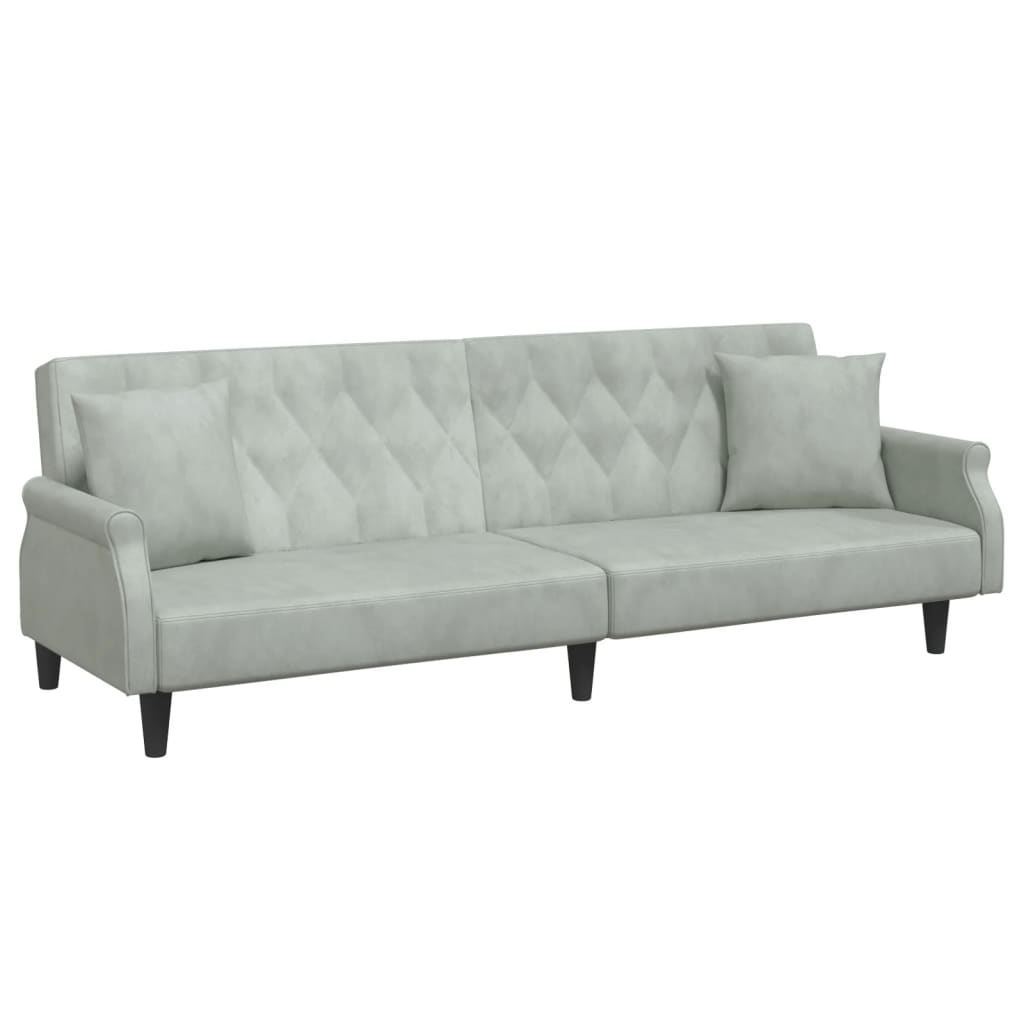 vidaXL Sleeper Sofa with Armrests Velvet Couch Sofa Bed Recliner Loveseat