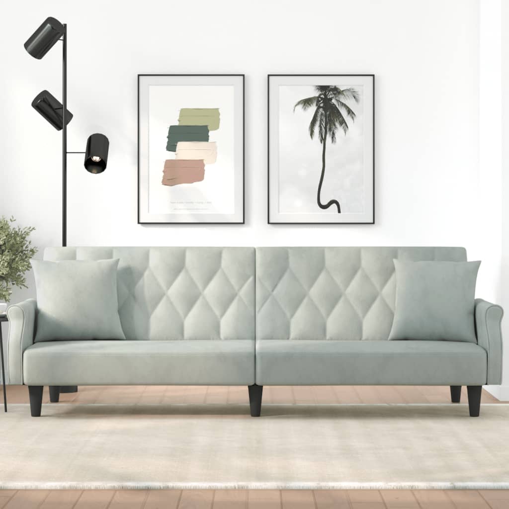 vidaXL Sleeper Sofa with Armrests Velvet Couch Sofa Bed Recliner Loveseat
