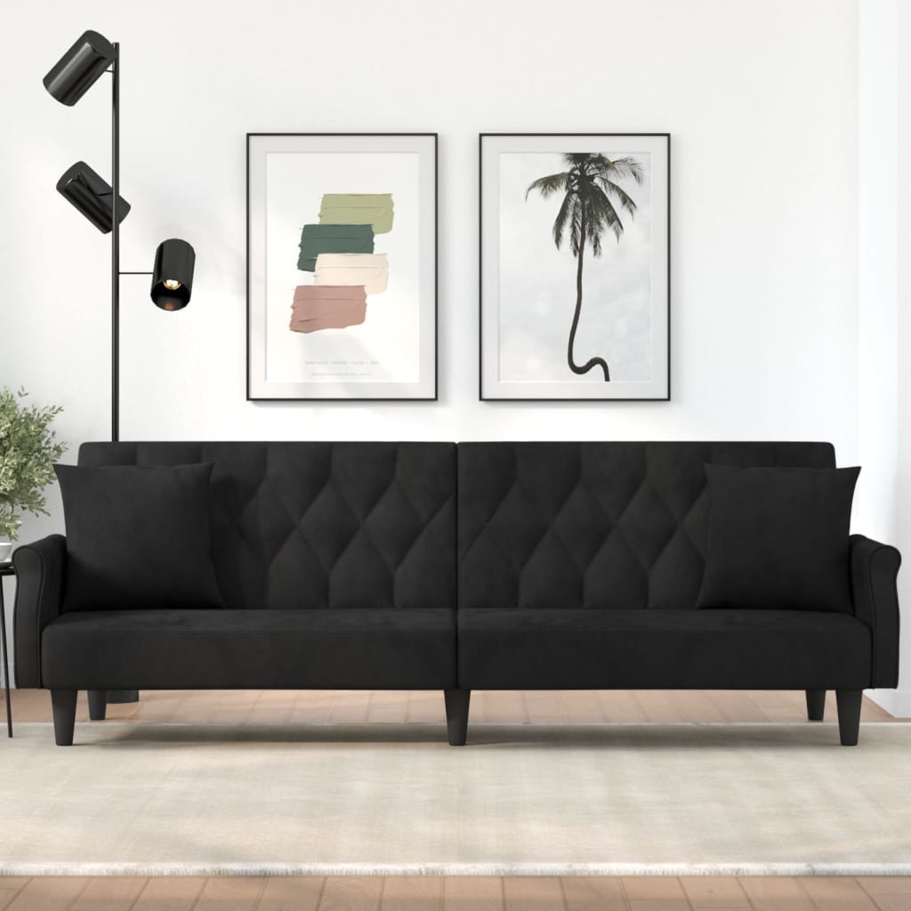 vidaXL Sleeper Sofa with Armrests Velvet Couch Sofa Bed Recliner Loveseat