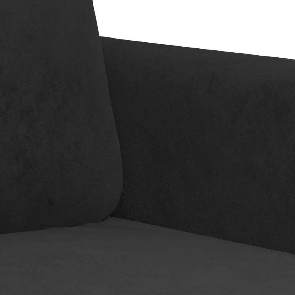 vidaXL 2 Piece Sofa Set Black Velvet