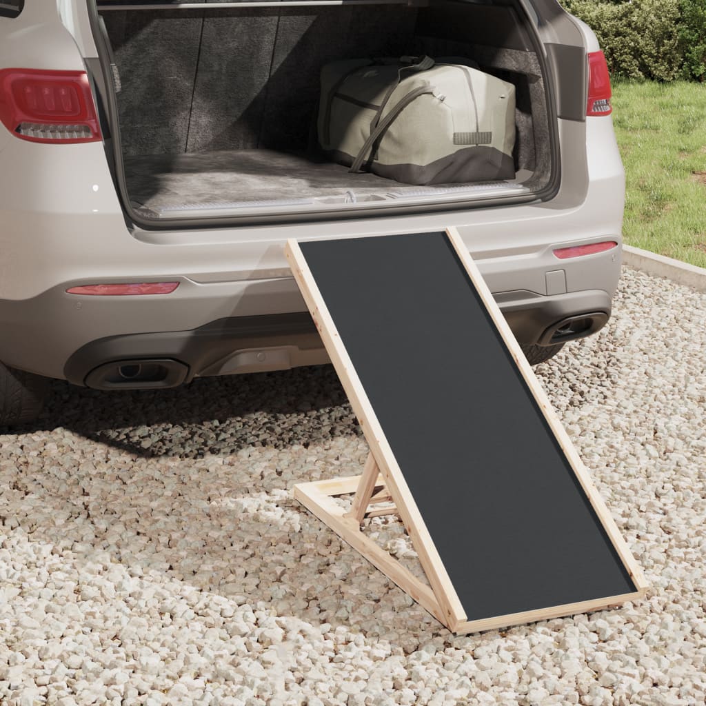 vidaXL Dog Ramp Foldable Adjustable Canine Ramp for Car Bed Solid Wood Fir