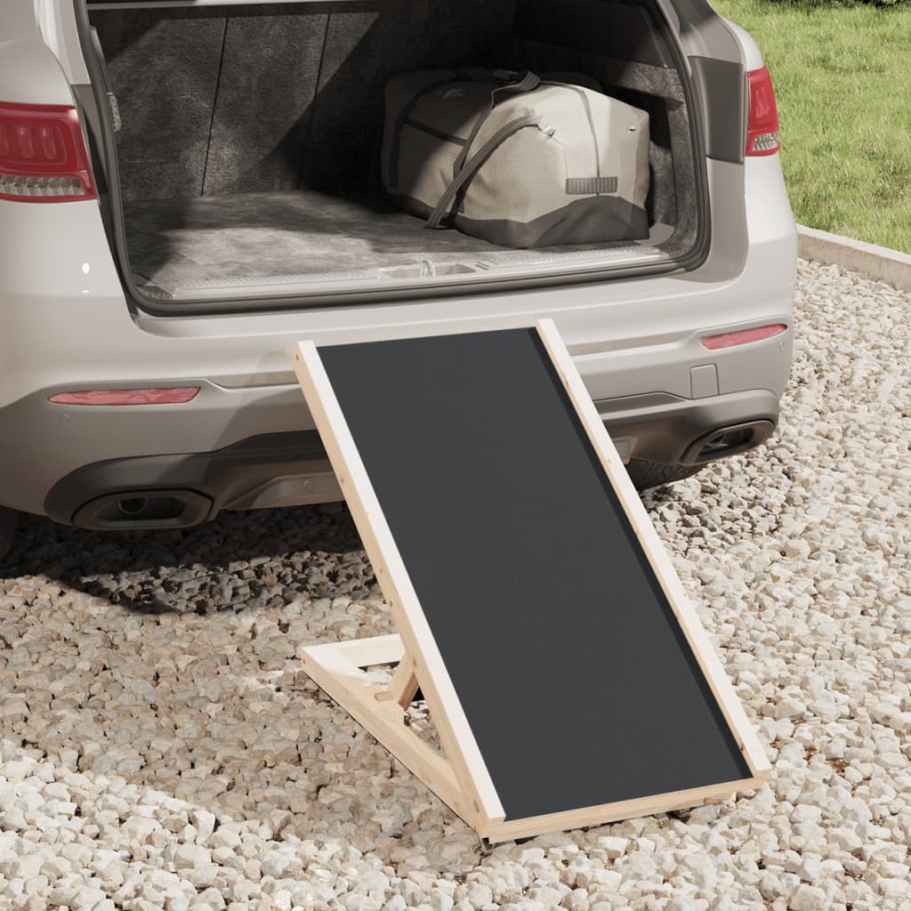 vidaXL Dog Ramp Foldable Adjustable Canine Ramp for Car Bed Solid Wood Fir