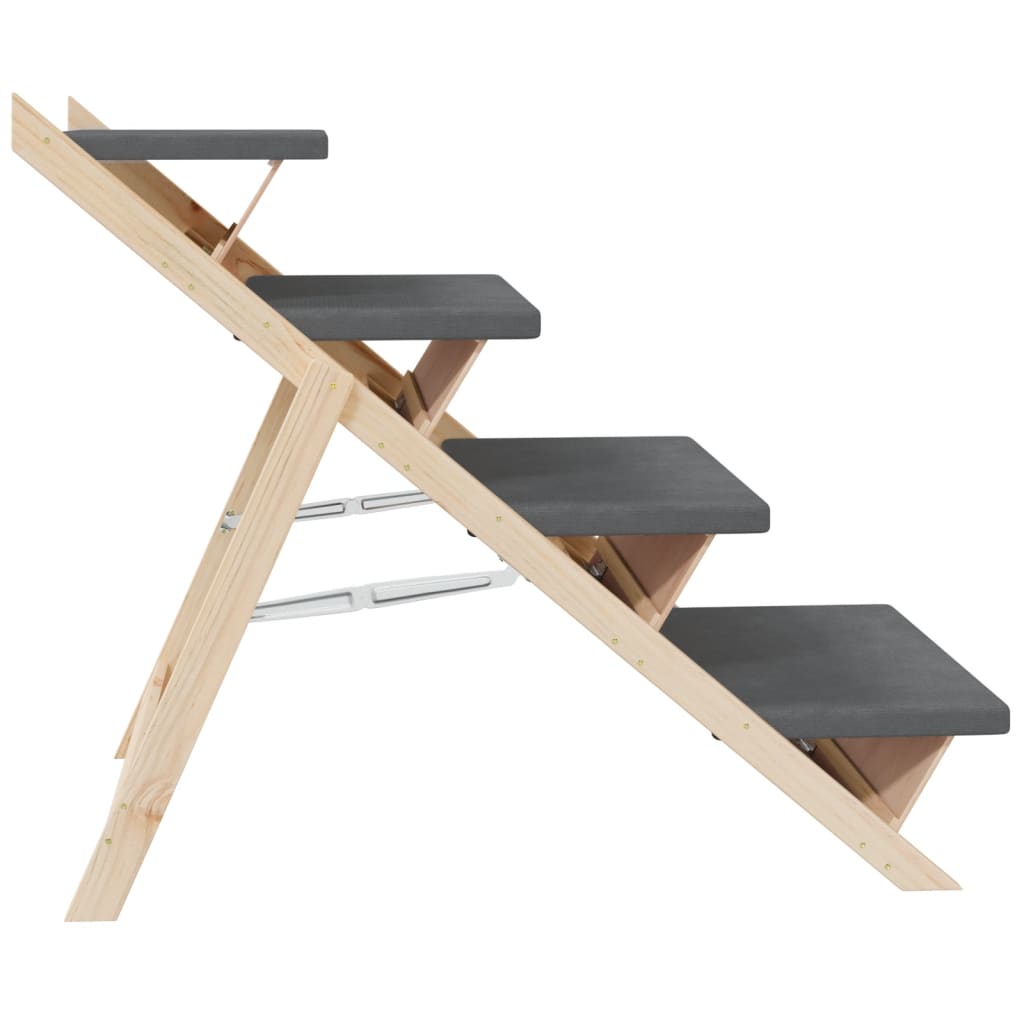 vidaXL Dog Ramp Foldable Adjustable Canine Ramp for Car Bed Solid Wood Fir