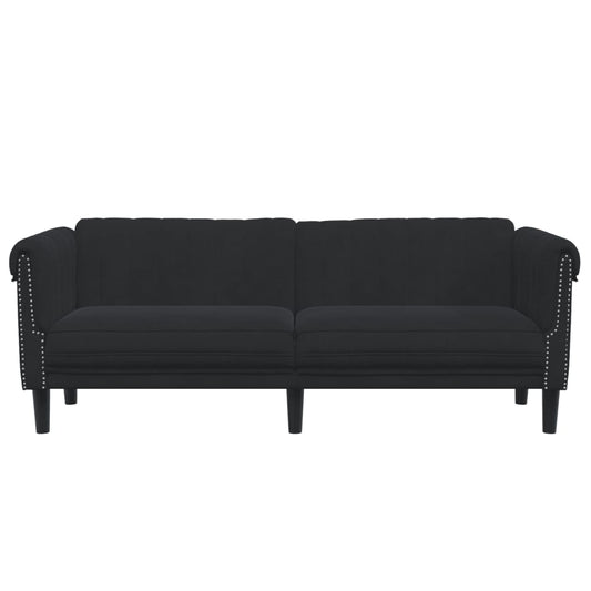vidaXL Sofa 3-Seater Black Velvet