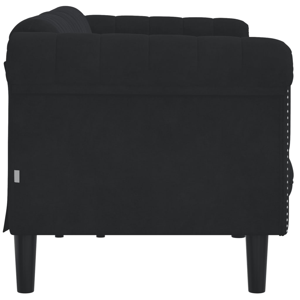 vidaXL Sofa 3-Seater Black Velvet