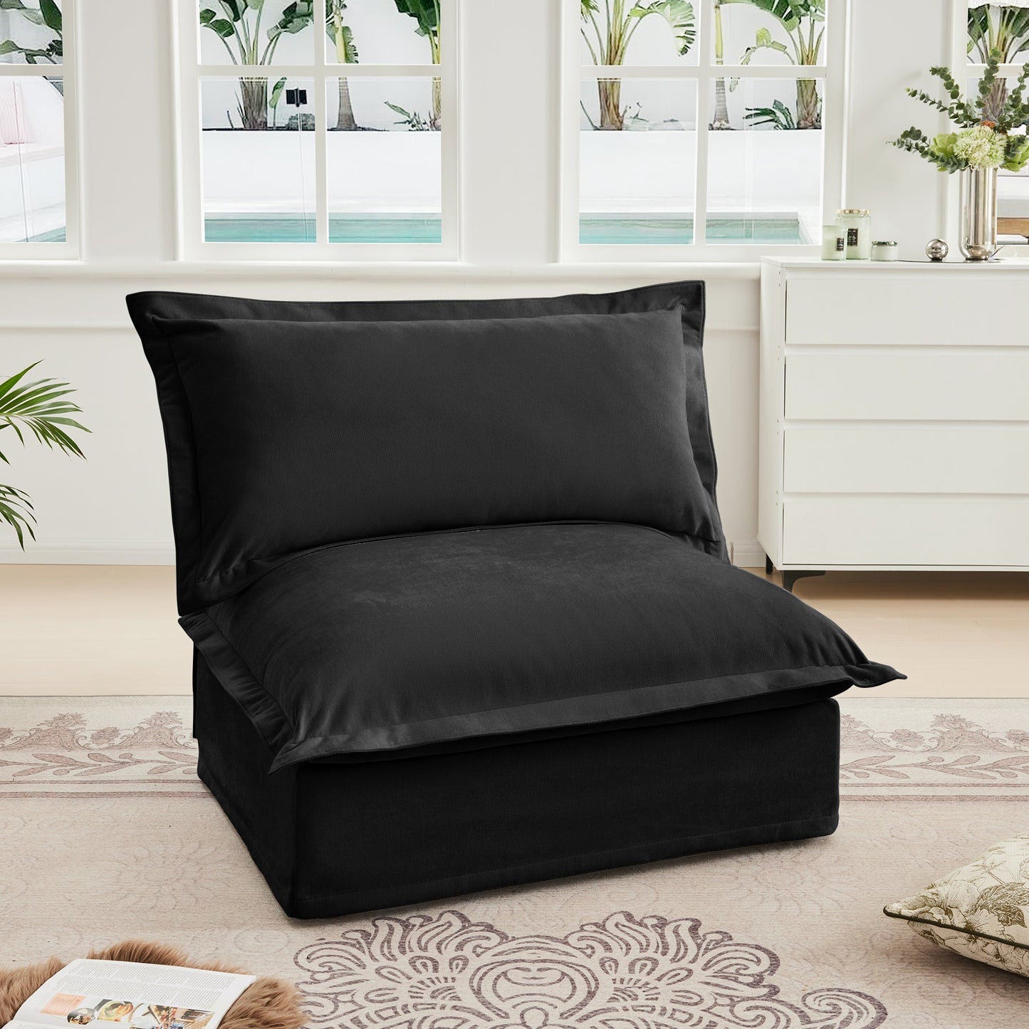 Koala Armless Sofa - Black