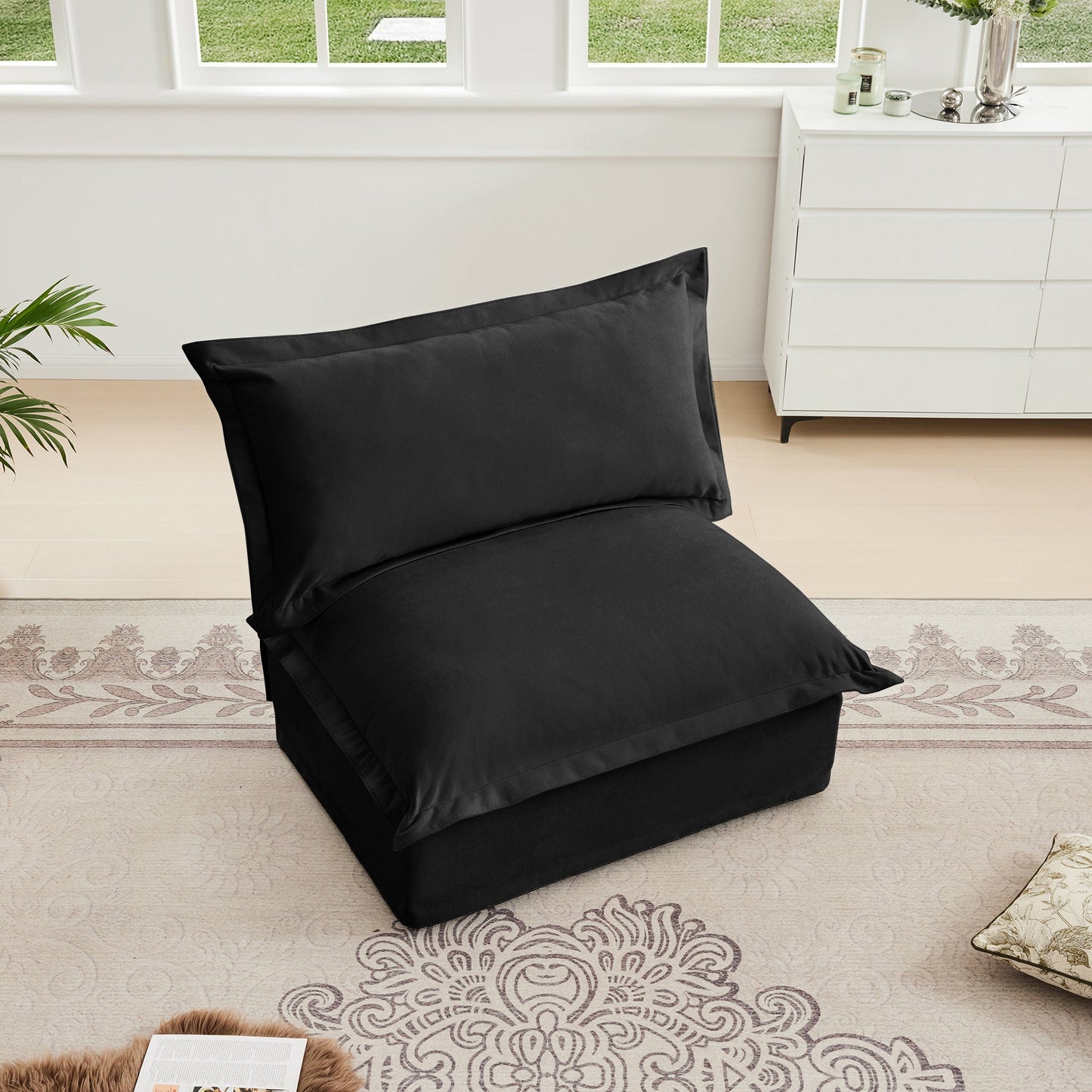 Koala Armless Sofa - Black