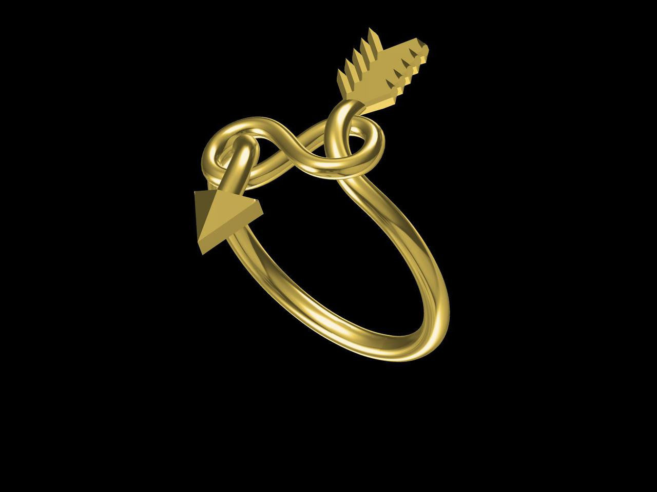 Custom Design: Arrow & Infinity Ring - Sterling Silver plated in 18K gold or rhodium